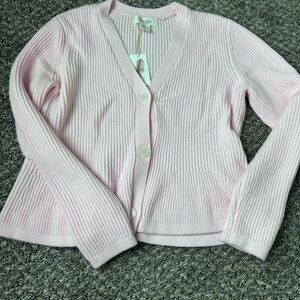 Jessica Simpson Light Pink Ribbed Cardigan